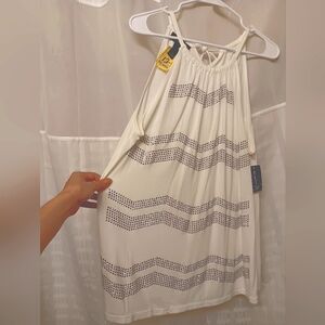 INC INTERNATIONAL CONCEPTS High Neck Rhinestone Tank Blouse 💎